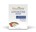 Shea Olein Love Butter Soap with Shea, Mango, and Cocoa Butter for moisturizing, protecting, and anti-acne benefits, 5 oz package.