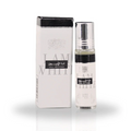 Ana Abiyedh Roll-On Perfume Oil 10ML by Ard Al Zaafaran, featuring a sleek bottle and matching elegant white and black packaging.