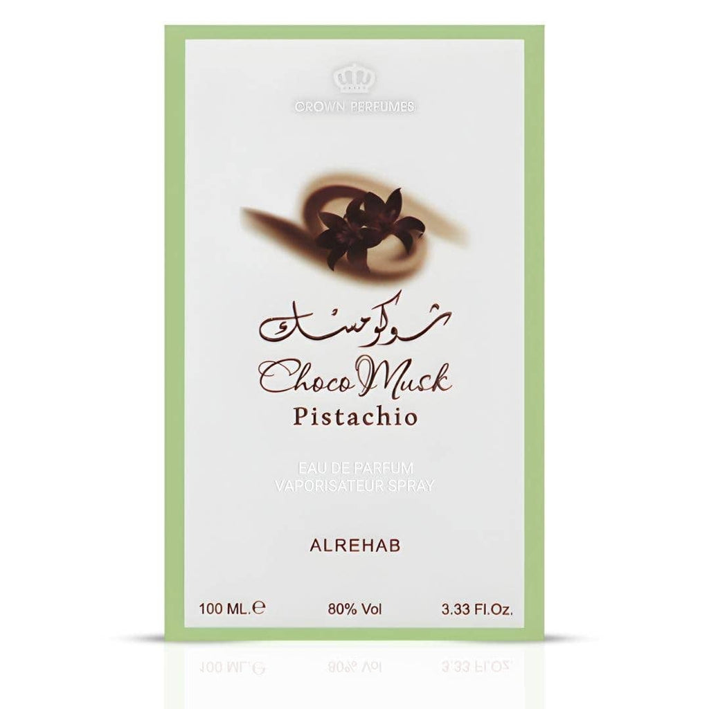 Choco Musk Pistachio by Al Rehab perfume box front 100ml