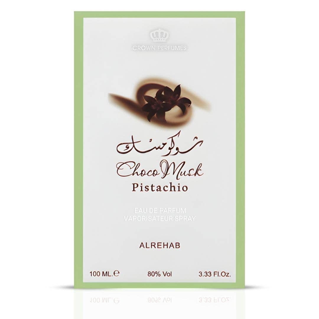 Choco Musk Pistachio by Al Rehab perfume box front 100ml